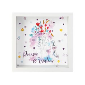 Bilderrahmen / Spardose Wunscherfüller Dreams & Wishes - 18 x 18 x 5 cm