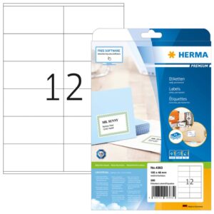 4363 Etiketten Premium A4, weiß 105x48 mm Papier matt 300 St.