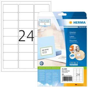 Adressetiketten Premium - 63,5 x 33,9 mm, weiß, permanent haftend