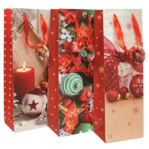 Weihnachts-Flaschentragetasche Deko 3 Motive sortiert - 12 x 36 x 9 cm