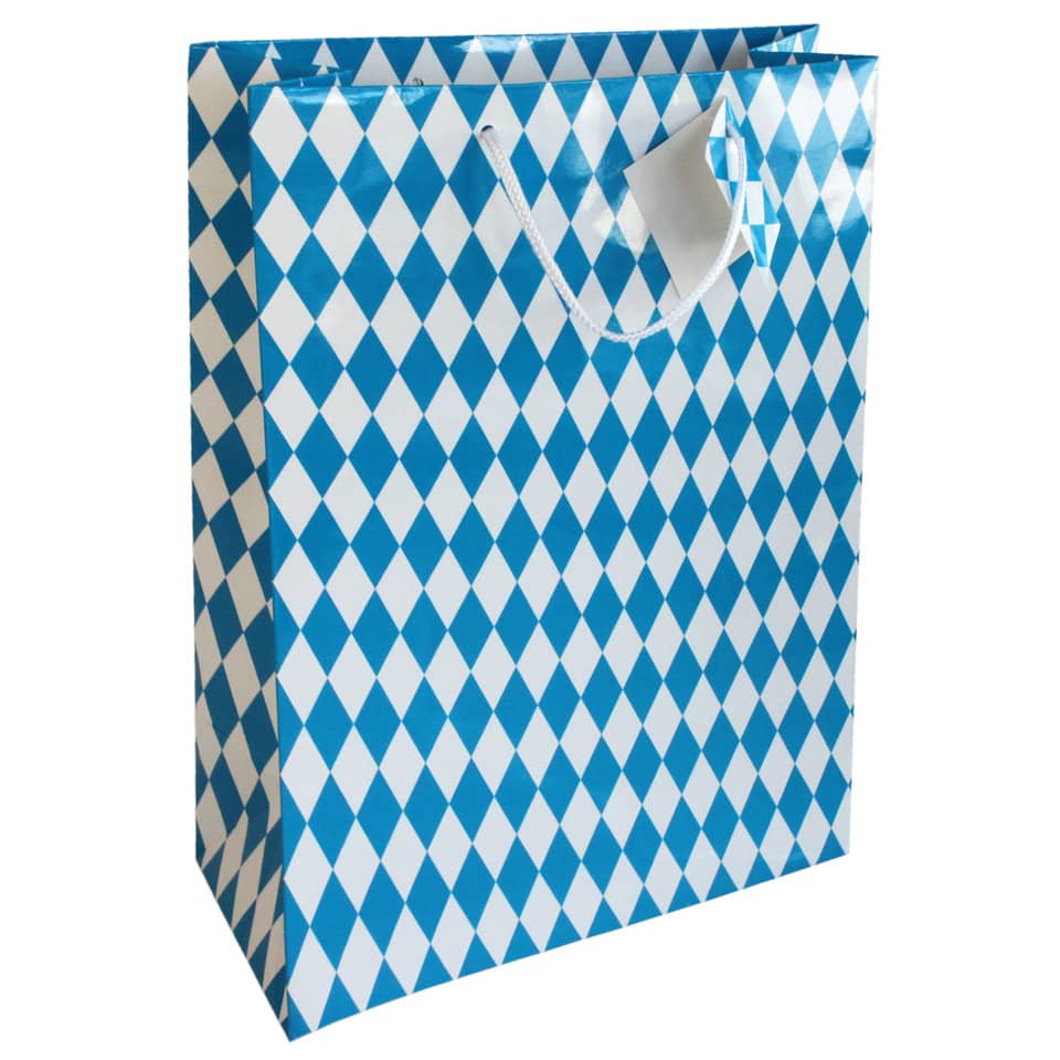 Geschenktragetasche Bayernraute - 25 x 33 x 11 cm, blau/weiß