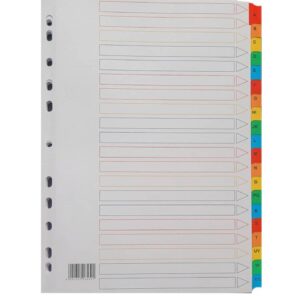 Register - A - Z, Karton, 20 Blatt + Indeckblatt, weiß