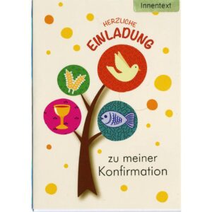 Einladung Konfirmation - 5 Karten inkl. Umschlag