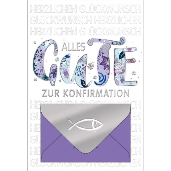 Konfirmationskarte Geldscheinfach - inkl. Umschlag