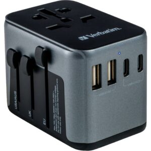 Ladeadapter Universal Travel - UTA-03, Anschlüsse für USB Typ-A/C & Stromstecker, schwarz