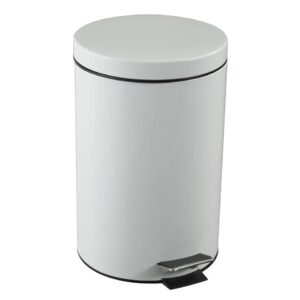 Treteimer - Edelstahl, rund Ø 250 mm, 14 l, weiß