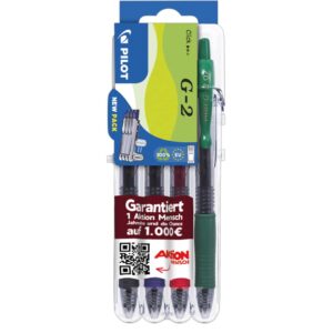 Gelschreiber G2-7 - 0,4 mm, 4er Eco-Set, sortiert