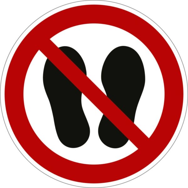 Betreten der Fläche verboten ISO 7010, Folie, Ø 100 mm