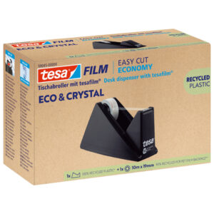 Tischabroller Easy Cut® Economy - für Rollen bis 33m : 19mm, schwarz, 100% Recycling-Plastik