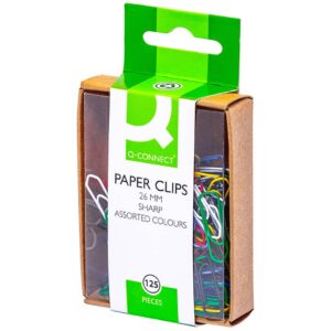 Büroklammern, 26 mm 125 Stück farbig sortiert