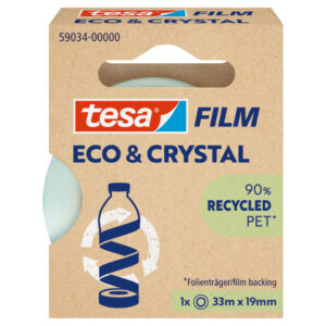 Klebefilm PET Eco & Crystal - 19mm x 33m, kristallklar