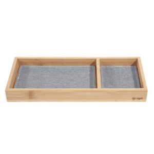 Federschale Bambus hellgrau/schwarz 245x25x109mm