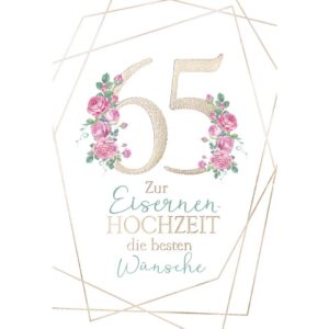 Eiserne Hochzeitskarte geprägt - inkl. Umschlag