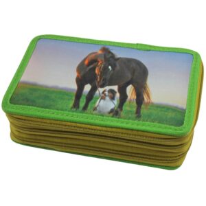 Schüleretui Motiv Pferd, gefüllt