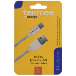 Ladekabel USB-A/USB-C fishnet weiß