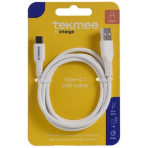Ladekabel USB-A/USB-C Nylon weiß