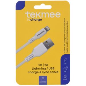Ladekabel USB-A/Lightning Nylon weiß