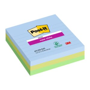 Haftnotizblock Super Sticky Notes Oasis Collection - 101 x 101 mm, liniert, 3x 70 Blatt