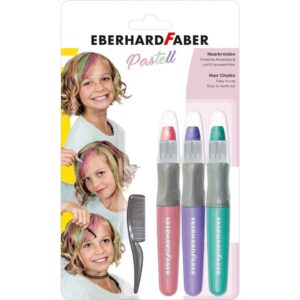 Haarkreide Set Pearl - 3 Farben sortiert mit Kamm