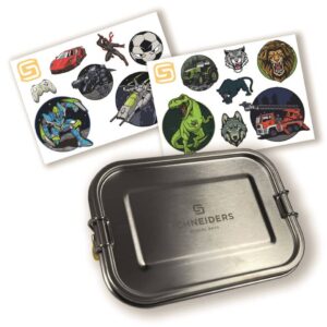 Brotbox Edelstahl Silver Boys - 800 ml, silber