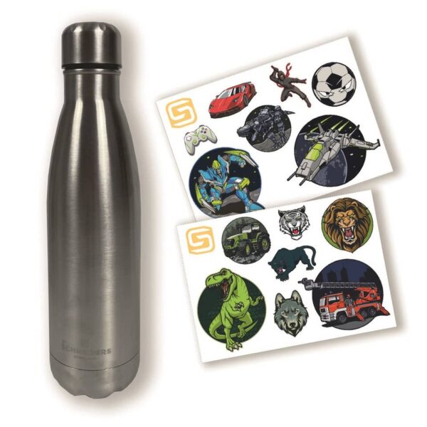 Trinkflasche Edelstahl Silver Boys - 500 ml, silber