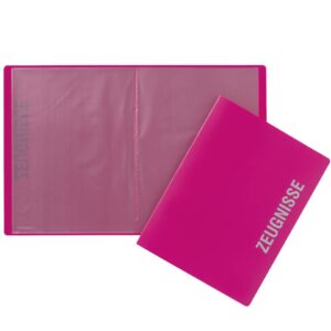 Zeugnismappe - A4, 10 Hüllen, PP, dunkelrosa