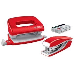 5561 Set Mini Locher Heftgerät NeXXt WOW - rot metallic