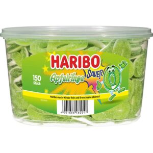 Fruchtgummi - Saure Apfelringe, 150 Stück