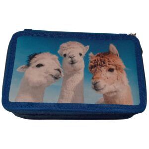 Schüleretui Motiv Alpakas, gefüllt