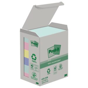 Haftnotizblock Recycling Notes, 38x51mm, 6x100 Blatt, pastell