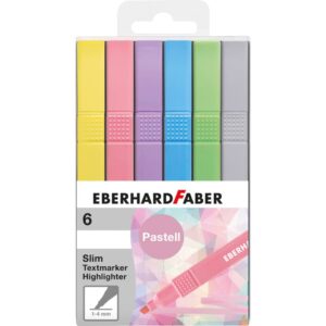 Textmarker Slim - 6er Etui, Pastellfarben sortiert