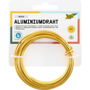 Basteldraht Alu - gold, 2 mm x 5 m