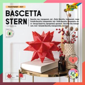 Bascetta Stern - rot, transparent, Ø 20 cm