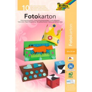 Fotokartonblock - 22 x 33 cm, 300 g/qm, farbig sortiert, Block mit 10 Blatt