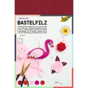 Filz Ton in Ton 20x30cm rot