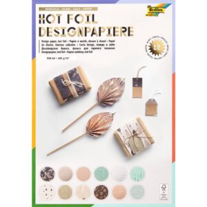 Bastelblock Design Hot foil - 12 Blatt, sortiert