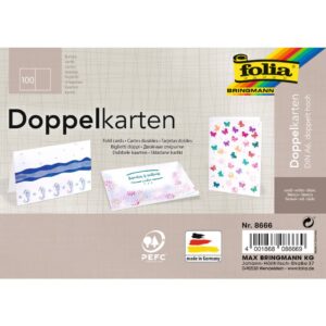 Briefkarte - A6 hoch, 190 g/qm, weiß, doppelt, 100 Stück