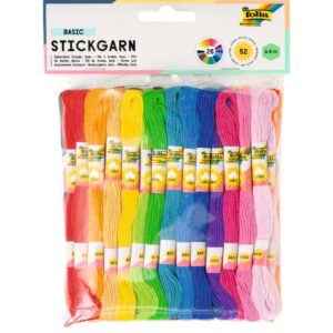 Bastelset Stickgarn - 52 Docken à 8 m, 26 Farben sortiert