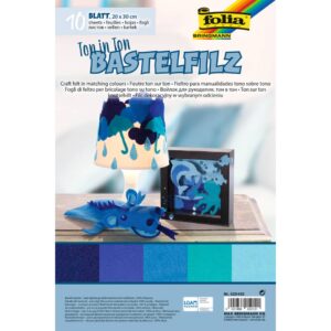 Filz Ton in Ton 20x30cm blau