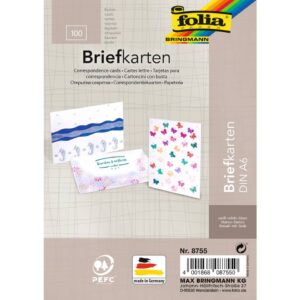 Briefkarte - A6, 190 g/qm, weiß, einfach, 100 Stück