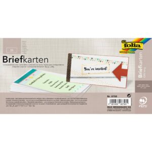 Briefkarte - DL, 190 g/qm, weiß, einfach, 25 Stück