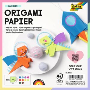 Faltblätter 15 x 15 cm - 10 Farben sortiert, 500 Blatt, 70g/qm