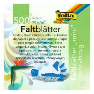 Faltblätter "Mini" 5x5cm - 10 Farben sortiert, 500 Blatt, 70g/qm
