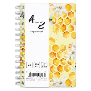 Notizbuch Honey - A6, liniert, 48 Blatt, Register A-Z A-Z