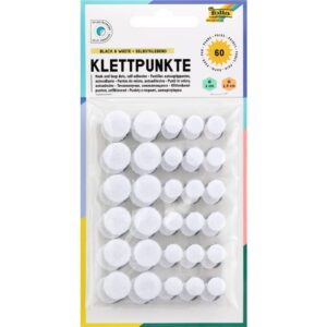 Klettpunkte - Ø 10 und 15mm 60 Stück, schwarz & weiß