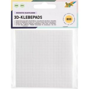 Klebepads für 3D-Effekte Sticker, doppelseitig & selbstklebend, weiß 5x5mm. 800 Stück