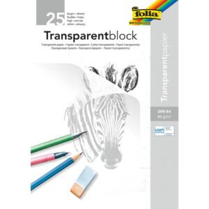 Transparentpapier - 80g, A4 Block, 25 Blatt