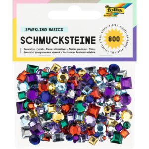 Schmucksteine eckig u. rund - ca. 800 Teile, Größen/Farben sortiert