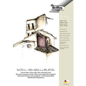 Schul-Aquarellblock 150 g/qm, DIN A4, weiß, 10 Blatt