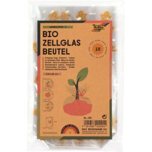 Zellglasbeutel mit Weihnachtsdruck - 9,5 x 16 cm, 10 Stück